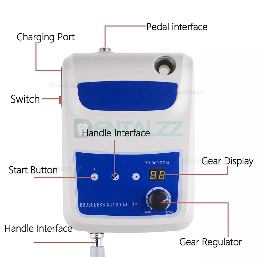 YD-BM001 Mikrosilnik Bezszczotkowy Stomatologiczny 50000 obr./min do Polerowania z Końc&oacute;wką